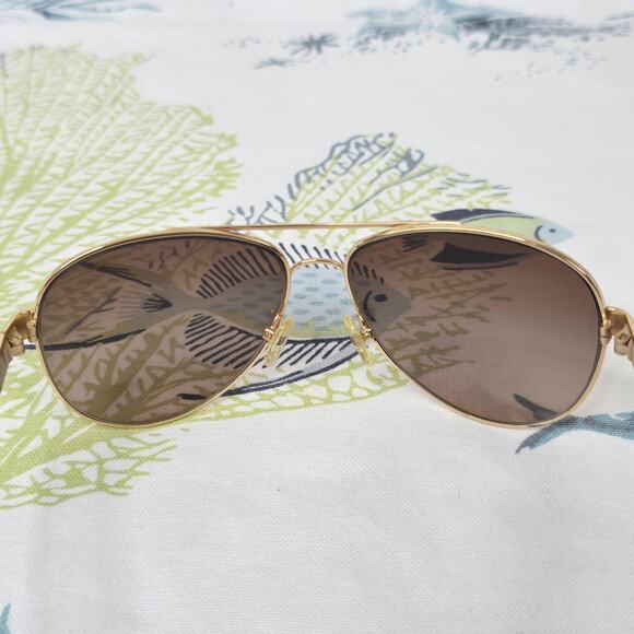 Tory Burch Women's Aviator Sunglasses Gold Tone Frames TY6010 420/13 57-14 135 - Picture 6 of 15